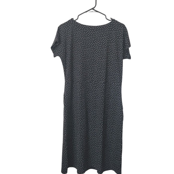 J Jill Wearever Collection Black Polka Dot Dress Shortsleeve‎ Women's Size Small - Picture 2 of 4